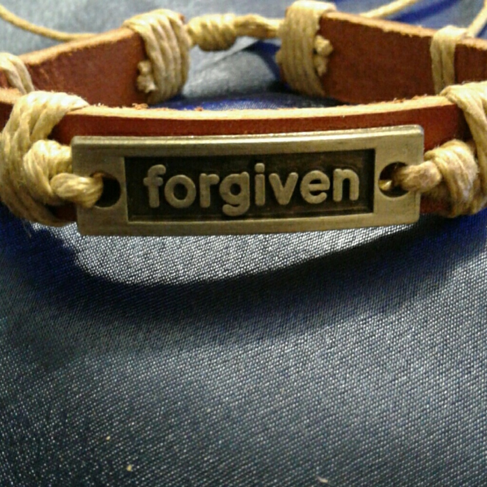 ❤️5/$25. Leather "Forgiven" Bracelet - Picture 2 of 4